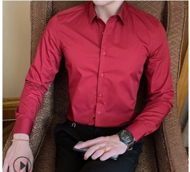 Men's shirt plus fat to increase casual long sleeves